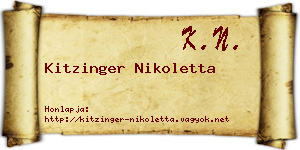 Kitzinger Nikoletta névjegykártya
