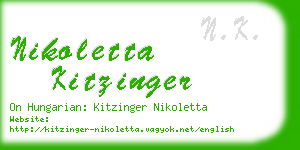 nikoletta kitzinger business card
